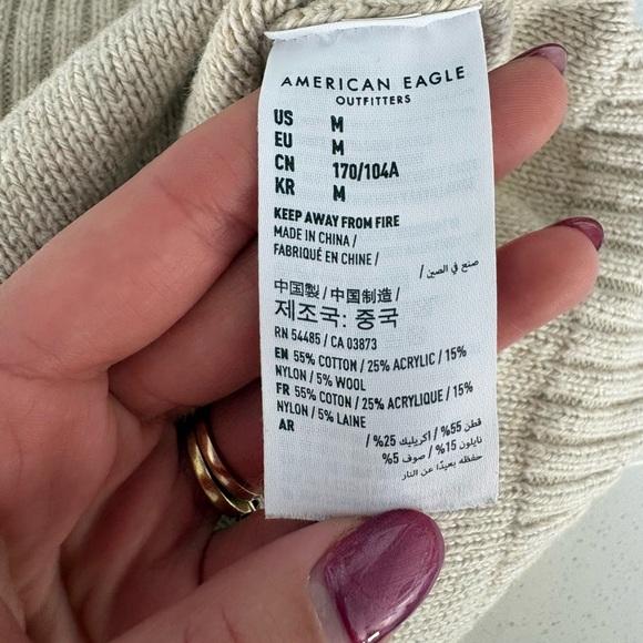 American Eagle Outfitters Cream Cable Knit Sweater - Picture 6 of 7
